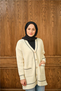 Sim Detay Hırka Bej