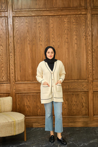 Sim Detay Hırka Bej