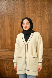 Sim Detay Hırka Bej