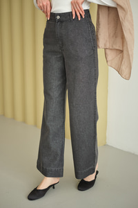 Sim Detay Yüksek Bel Pantolon Füme