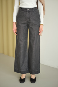 Sim Detay Yüksek Bel Pantolon Füme