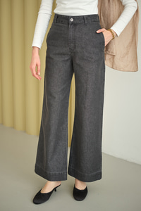 Sim Detay Yüksek Bel Pantolon Füme