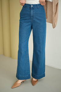 Sim Detay Yüksek Bel Pantolon Mavi