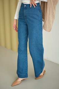 Sim Detay Yüksek Bel Pantolon Mavi