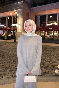 Simli İkili Takım Gri