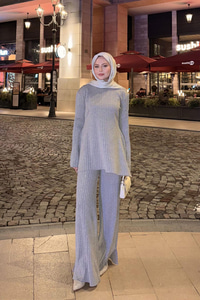 Simli İkili Takım Gri