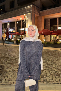 Simli İkili Takım Lacivert