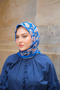 Soft Eşarp  Saks Mavi