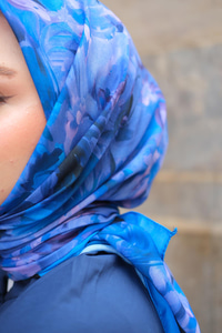 Soft Eşarp  Saks Mavi