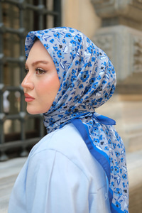 Soft Eşarp  Saks Mavi