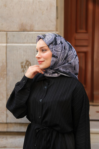 Soft Eşarp Siyah-Lila