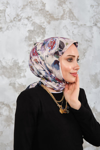 Soyut Pastel Desen Eşarp Taş