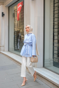 Strıped Çizgili Gömlek Mavi