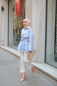 Strıped Çizgili Gömlek Mavi