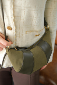 Süet Detay Çanta Haki Yeşil