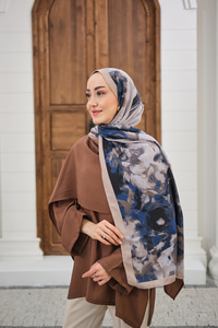 Sulu Boya Desenli Şal Bej