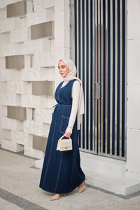 Süs Dikiş Detaylı Bel Bağlamalı Jile Lacivert