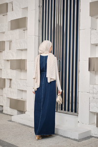 Süs Dikiş Detaylı Bel Bağlamalı Jile Lacivert