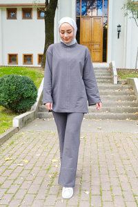 Süs Dikiş İkili Takım Gri