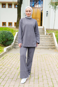 Süs Dikiş İkili Takım Gri