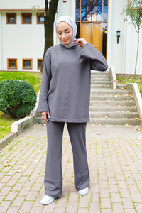 Süs Dikiş İkili Takım Gri