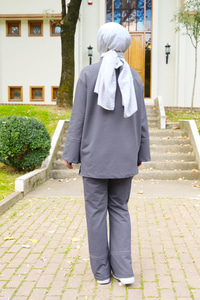 Süs Dikiş İkili Takım Gri