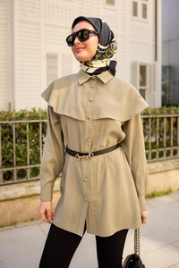 Süs Dikişli Gömlek Küf Yeşil