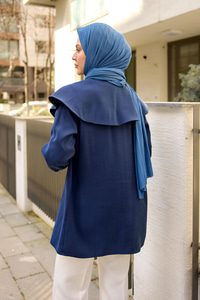 Süs Dikişli Gömlek Lacivert