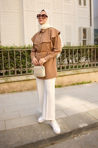 Süs Dikişli Gömlek Vizon