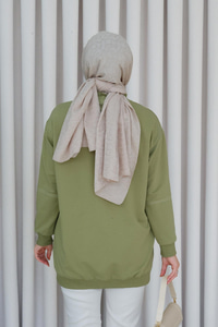 Süs Dikişli Tunik Fıstık Yeşil