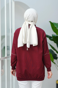 Süs Dikişli Tunik Mürdüm