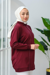 Süs Dikişli Tunik Mürdüm