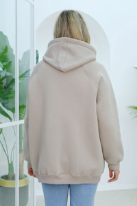 Süveter Detay Kapüşonlu Hırka Krem