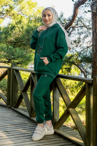 Uygun Fiyatlı SUZUNE AYICIK NAKISLI TAKIM ZUMRUT YESIL | Loccomoda.com 