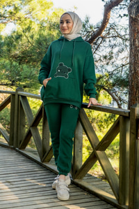 Uygun Fiyatlı SUZUNE AYICIK NAKISLI TAKIM ZUMRUT YESIL | Loccomoda.com 