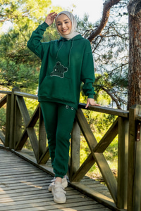 Uygun Fiyatlı SUZUNE AYICIK NAKISLI TAKIM ZUMRUT YESIL | Loccomoda.com 