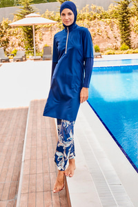 Tam Kapalı Tesettür Mayo Lacivert