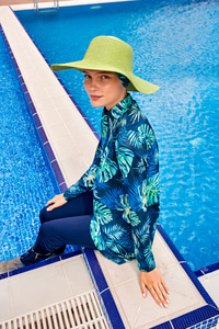 Tam Kapalı Tesettür Mayo Mavi