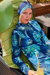 Tam Kapalı Tesettür Mayo Mavi