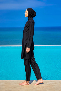 Tam Kapalı Tesettür Mayo Siyah