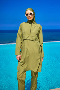 Tam Kapalı Tesettür Mayo Yeşil