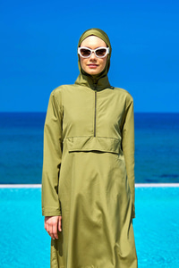 Tam Kapalı Tesettür Mayo Yeşil