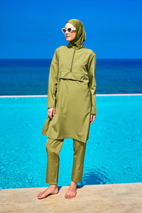 Tam Kapalı Tesettür Mayo Yeşil