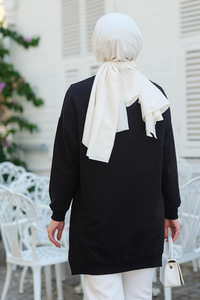 Taş Aksesuarlı Tunik Siyah