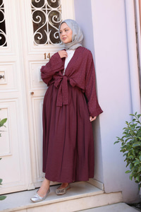 Taş Detay Bağlamalı Takım Bordo