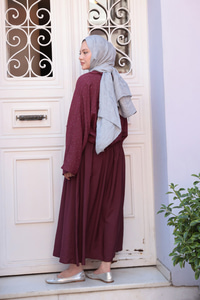 Taş Detay Bağlamalı Takım Bordo