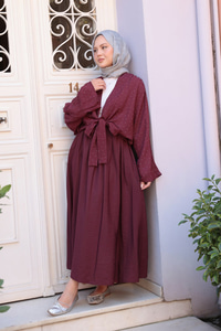 Taş Detay Bağlamalı Takım Bordo