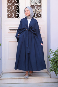 Taş Detay Bağlamalı Takım Lacivert