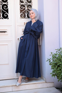 Taş Detay Bağlamalı Takım Lacivert