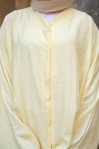 Taş Detay Etekli Takım Sarı